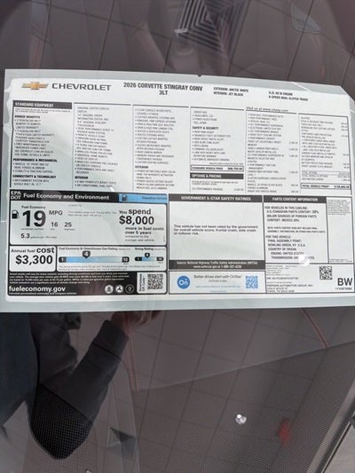 2026 Chevrolet Corvette Stingray 3LT