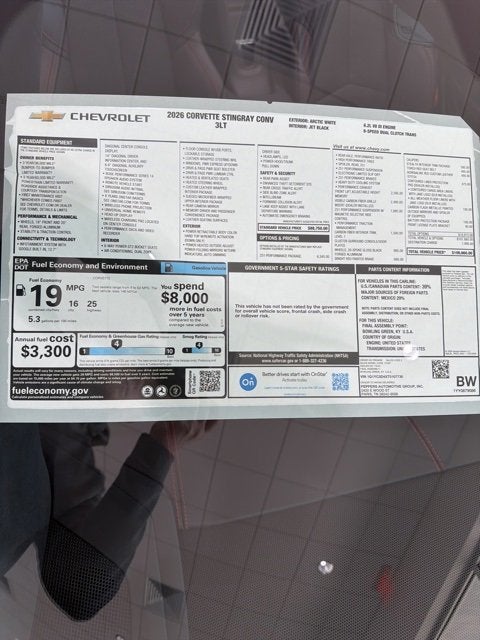 2026 Chevrolet Corvette Stingray 3LT